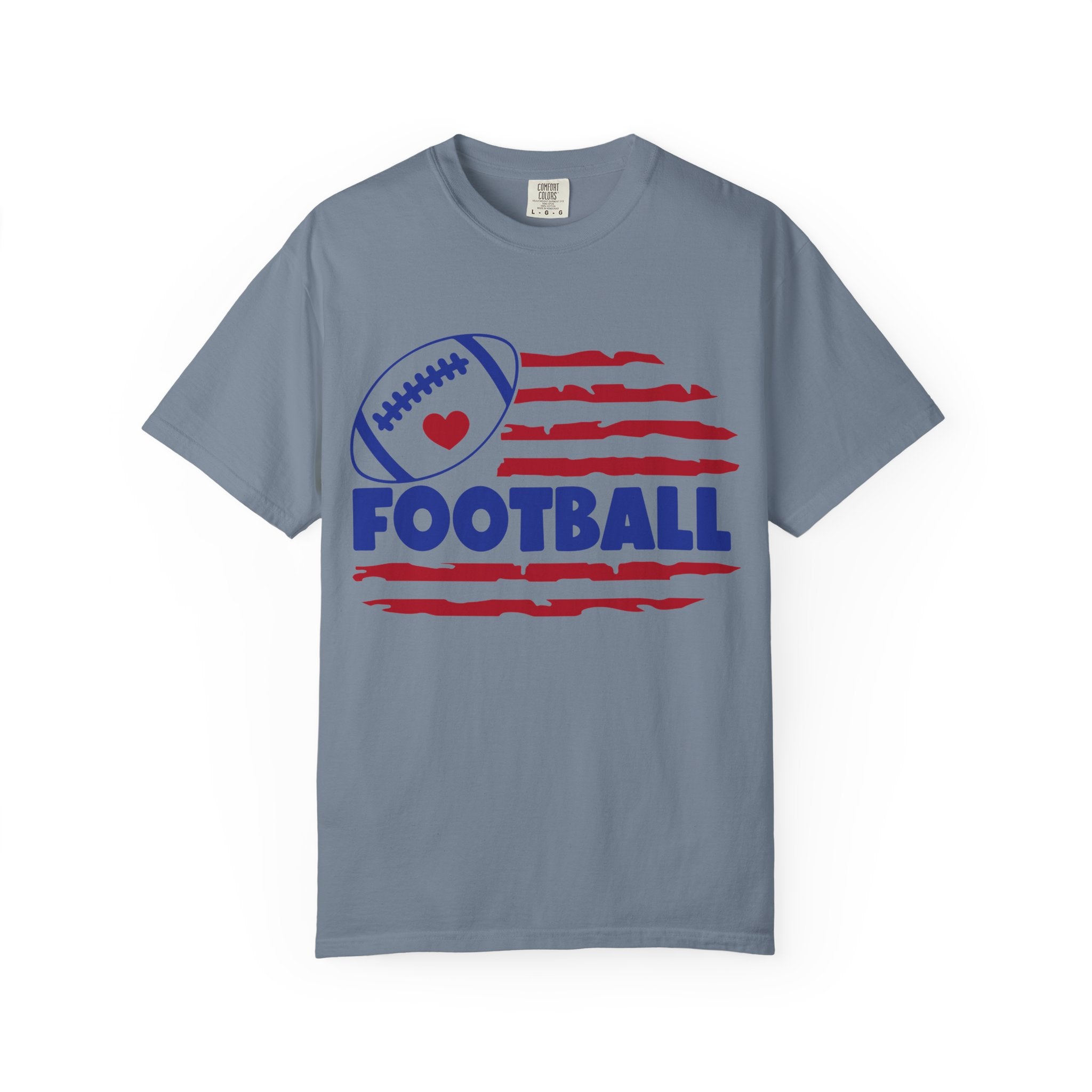 Patriotic Heart Football T-Shirt