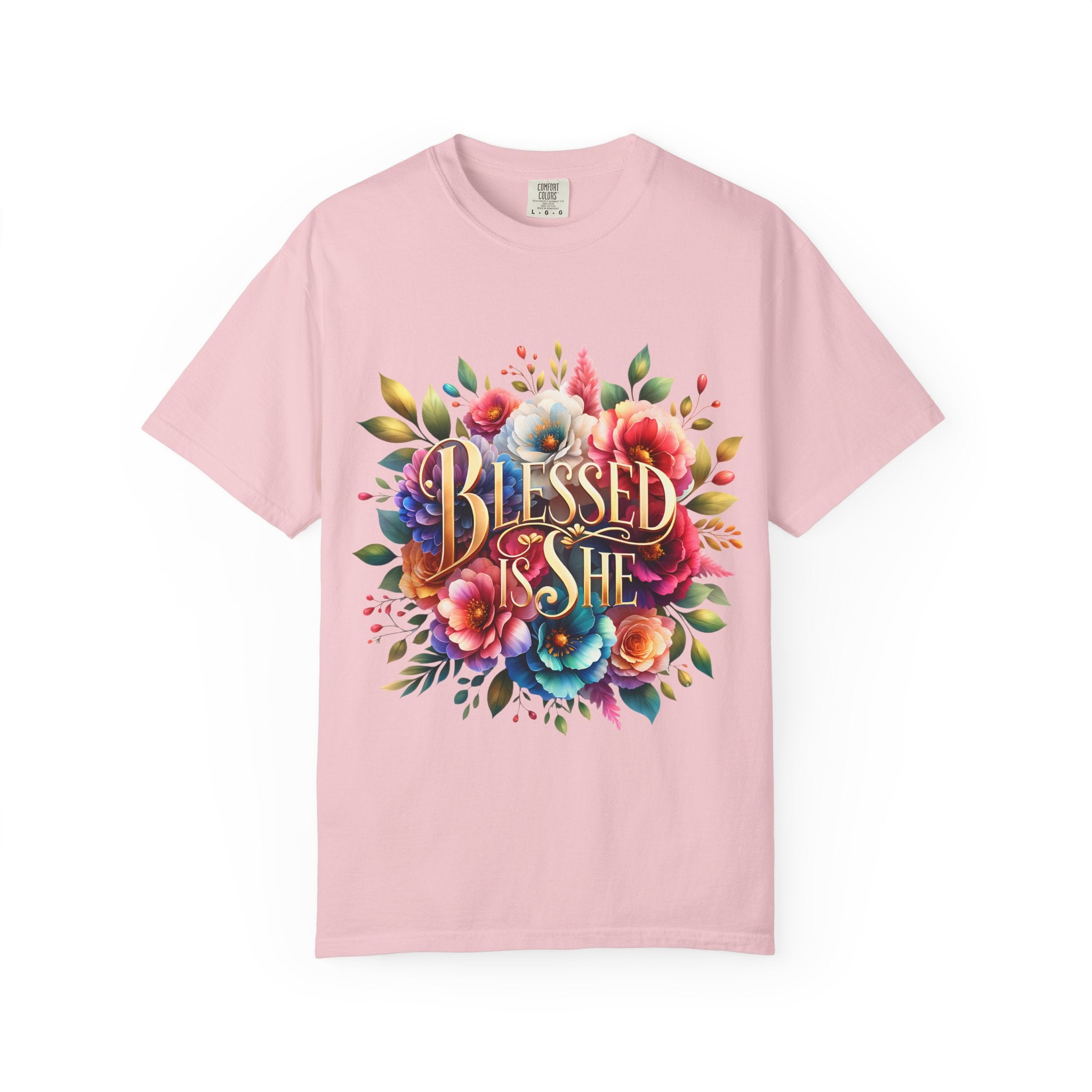 Blessed Is She Floral T-Shirt — Inspirational Christian Tee