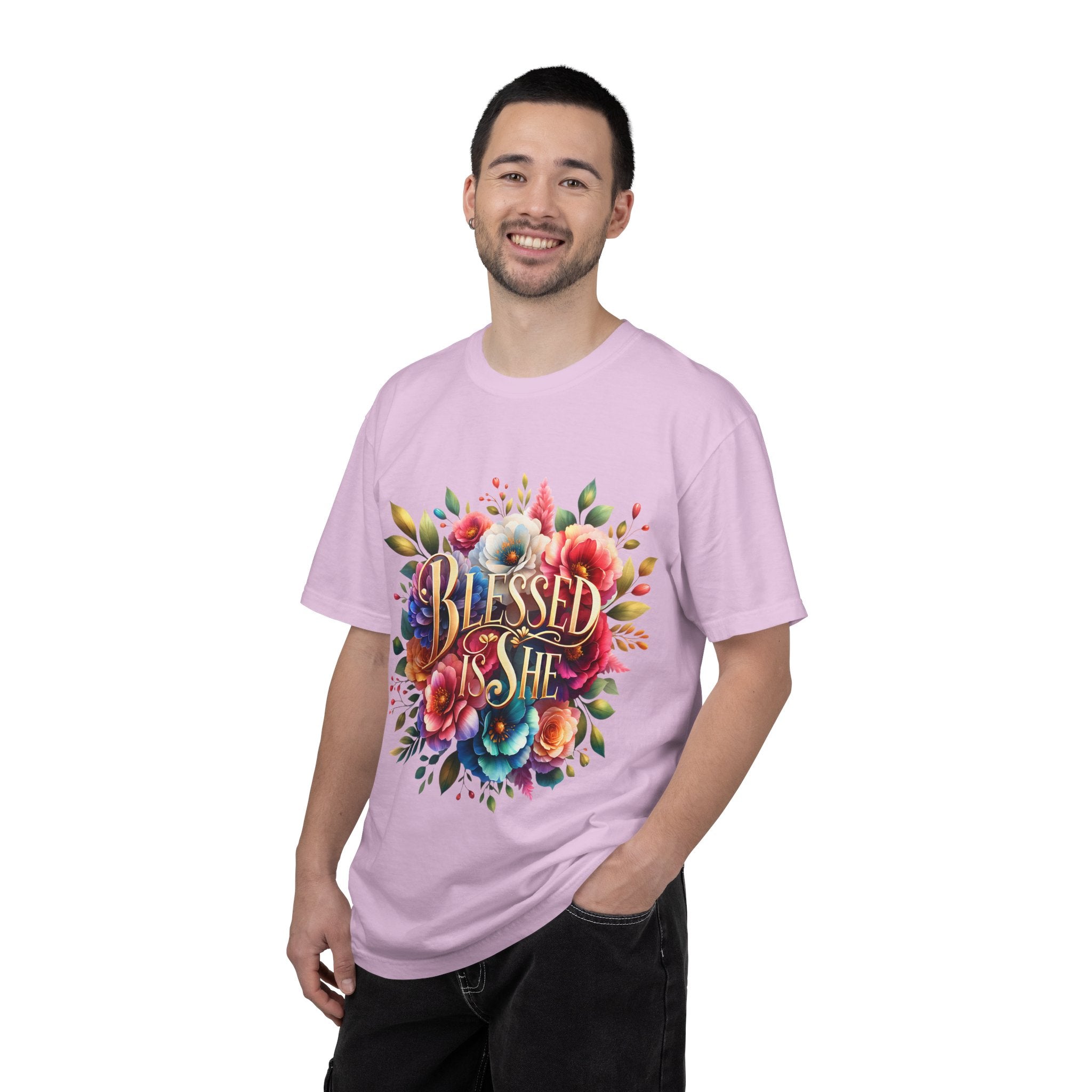 Blessed Is She Floral T-Shirt — Inspirational Christian Tee