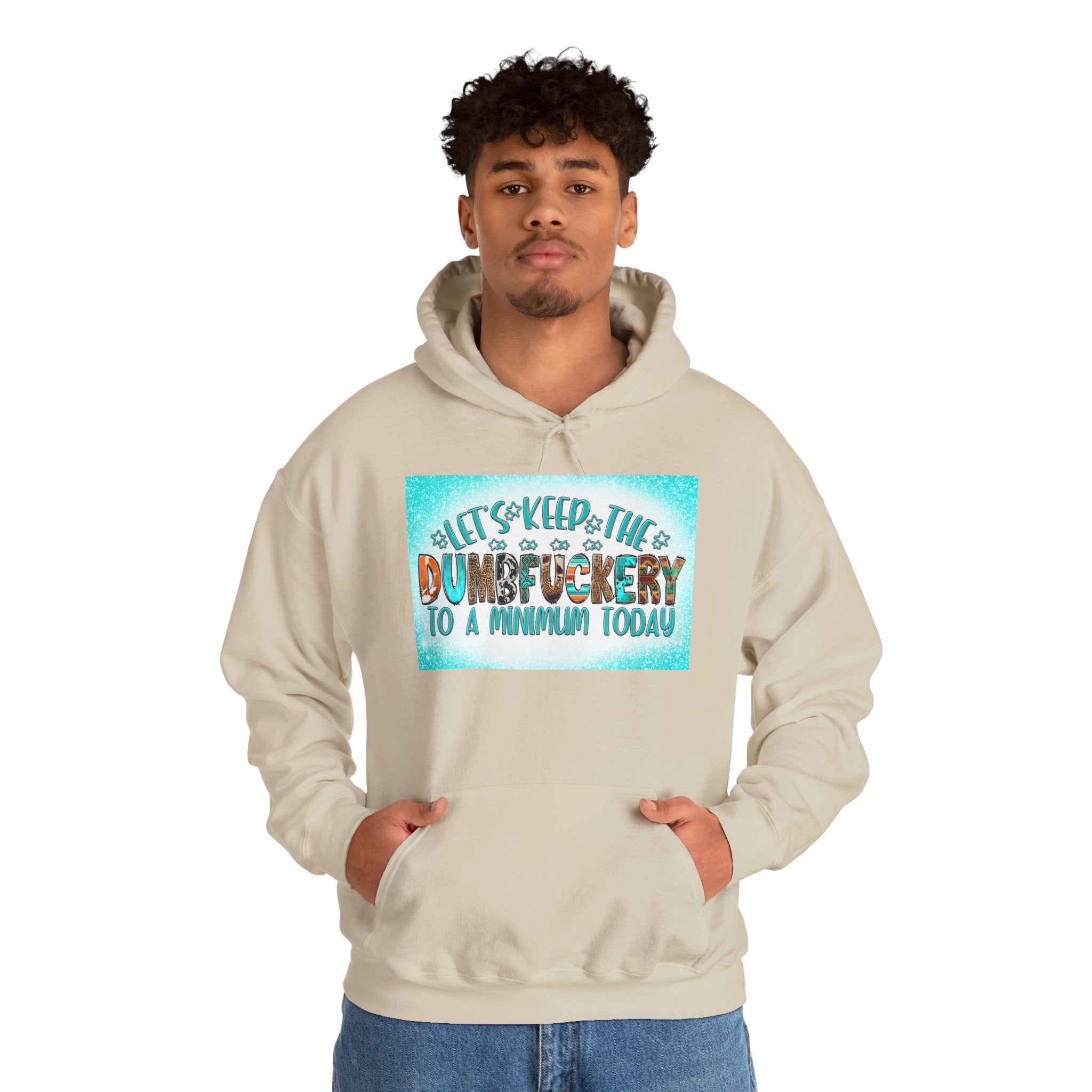 Hoodie — "Let's Keep the Dumbfuckery to a Minimum Today" Funny Graphic Pullover