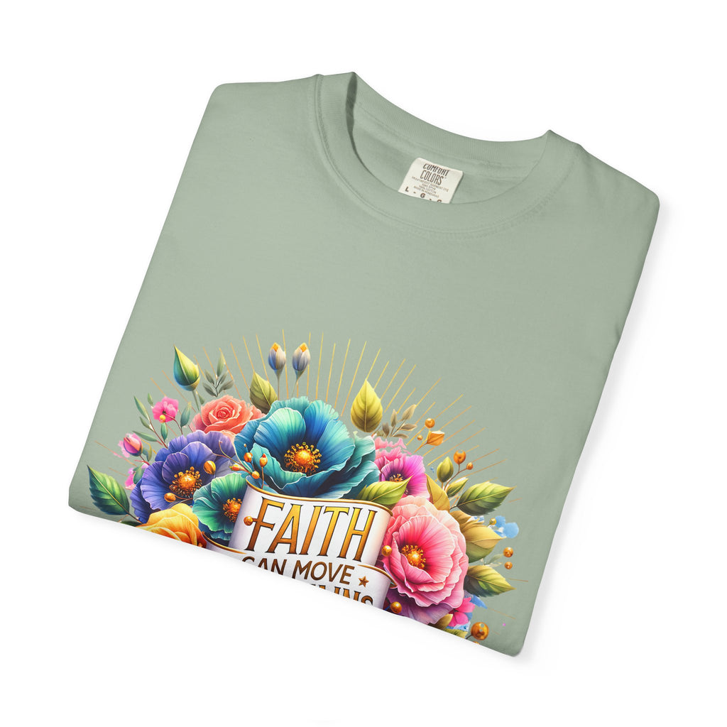 Faith Can Move Mountains Floral T‑Shirt