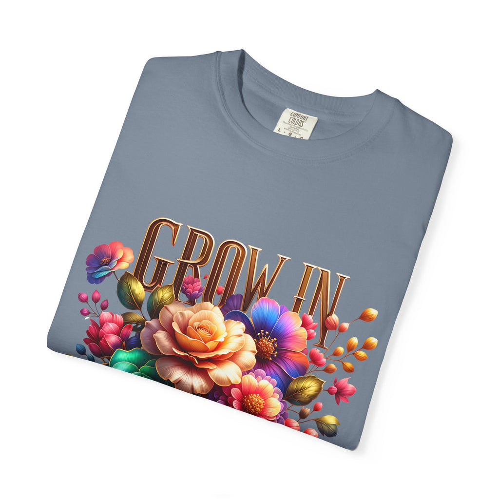 Grow in Grace Floral T-Shirt — Inspirational Floral Graphic Tee
