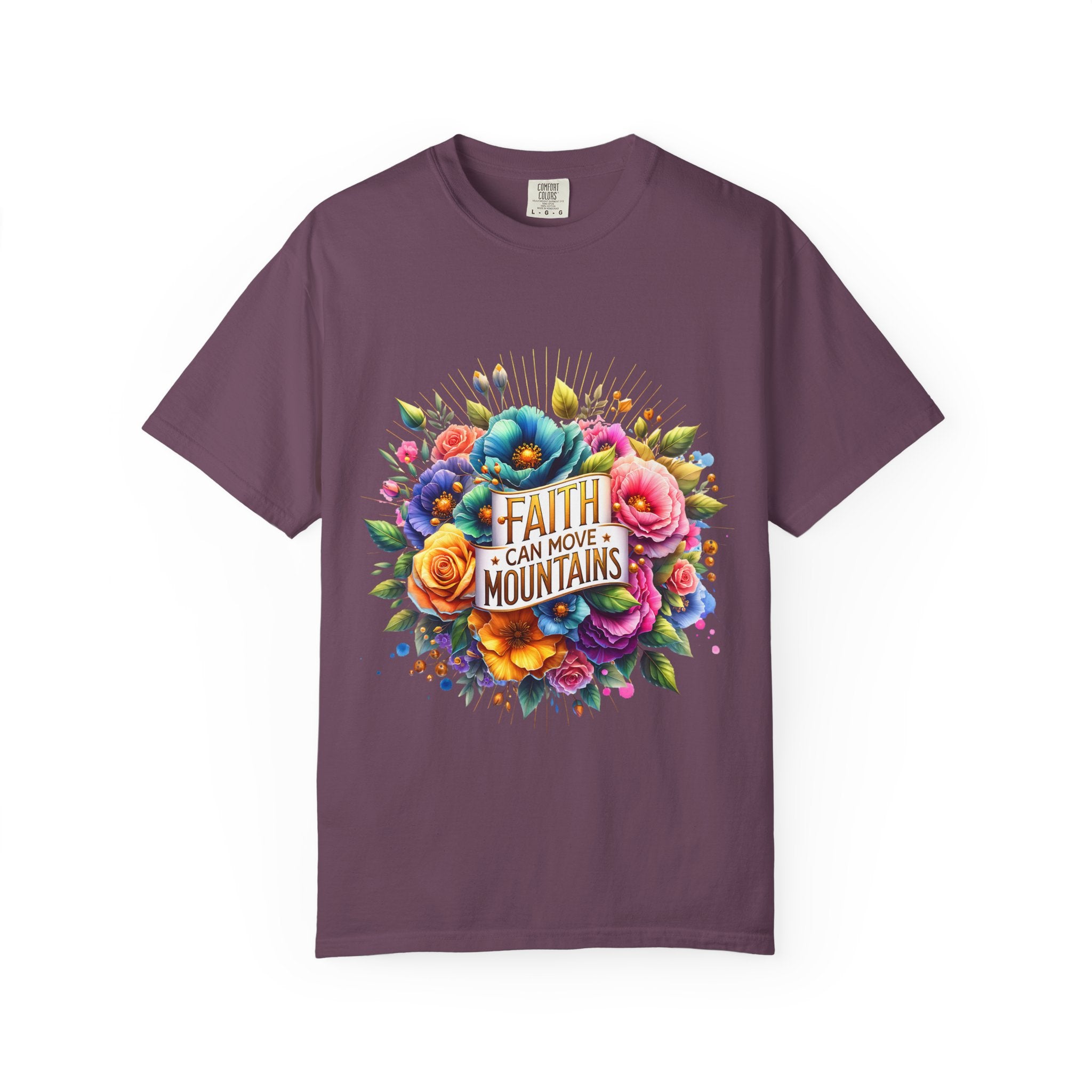 Faith Can Move Mountains Floral T‑Shirt