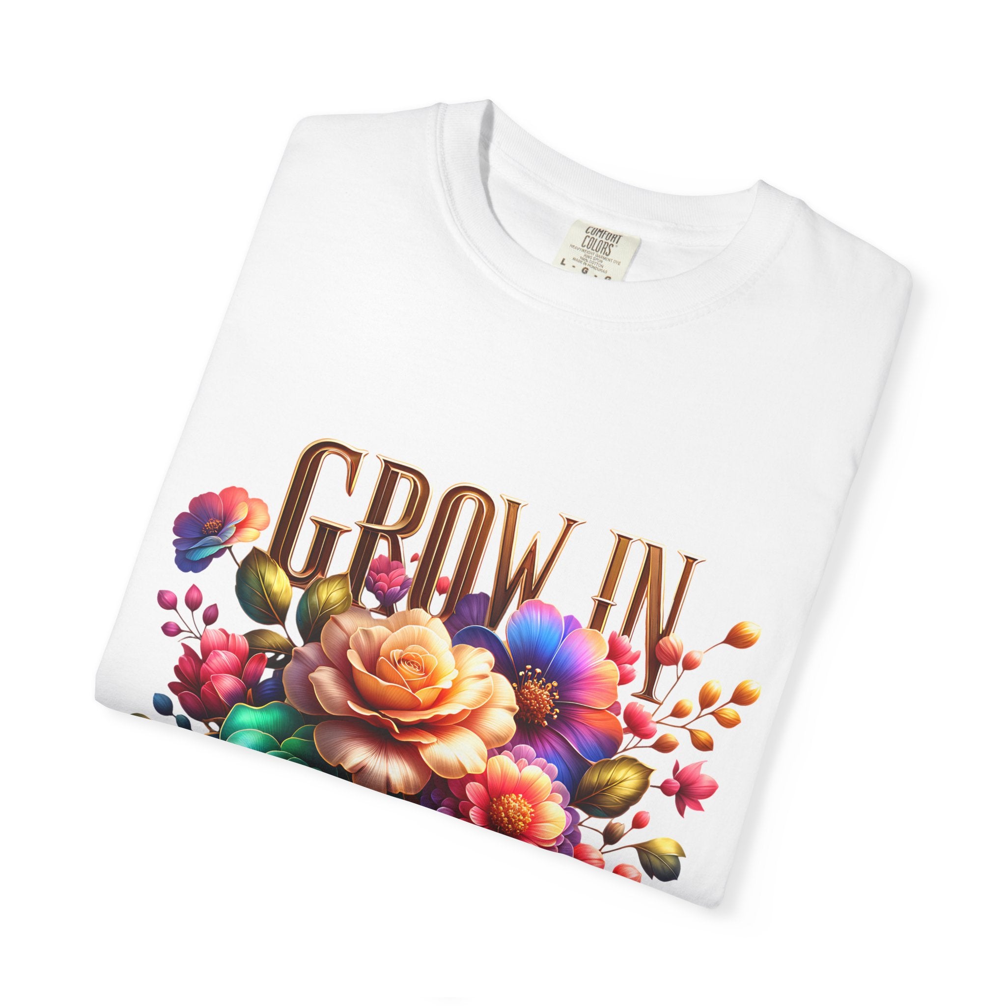Grow in Grace Floral T-Shirt — Inspirational Floral Graphic Tee
