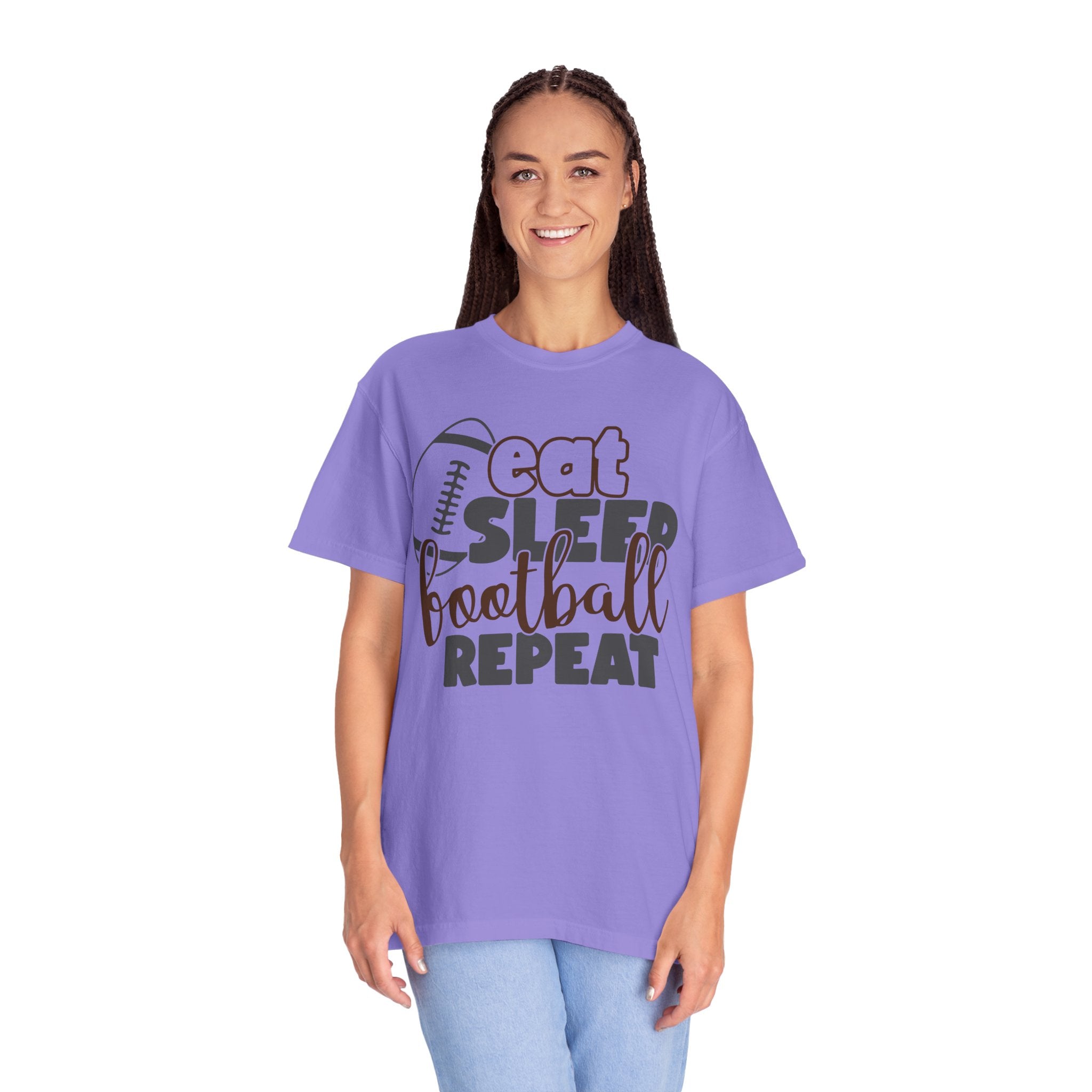 Eat Sleep Football Repeat T-Shirt — Football Fan Tee