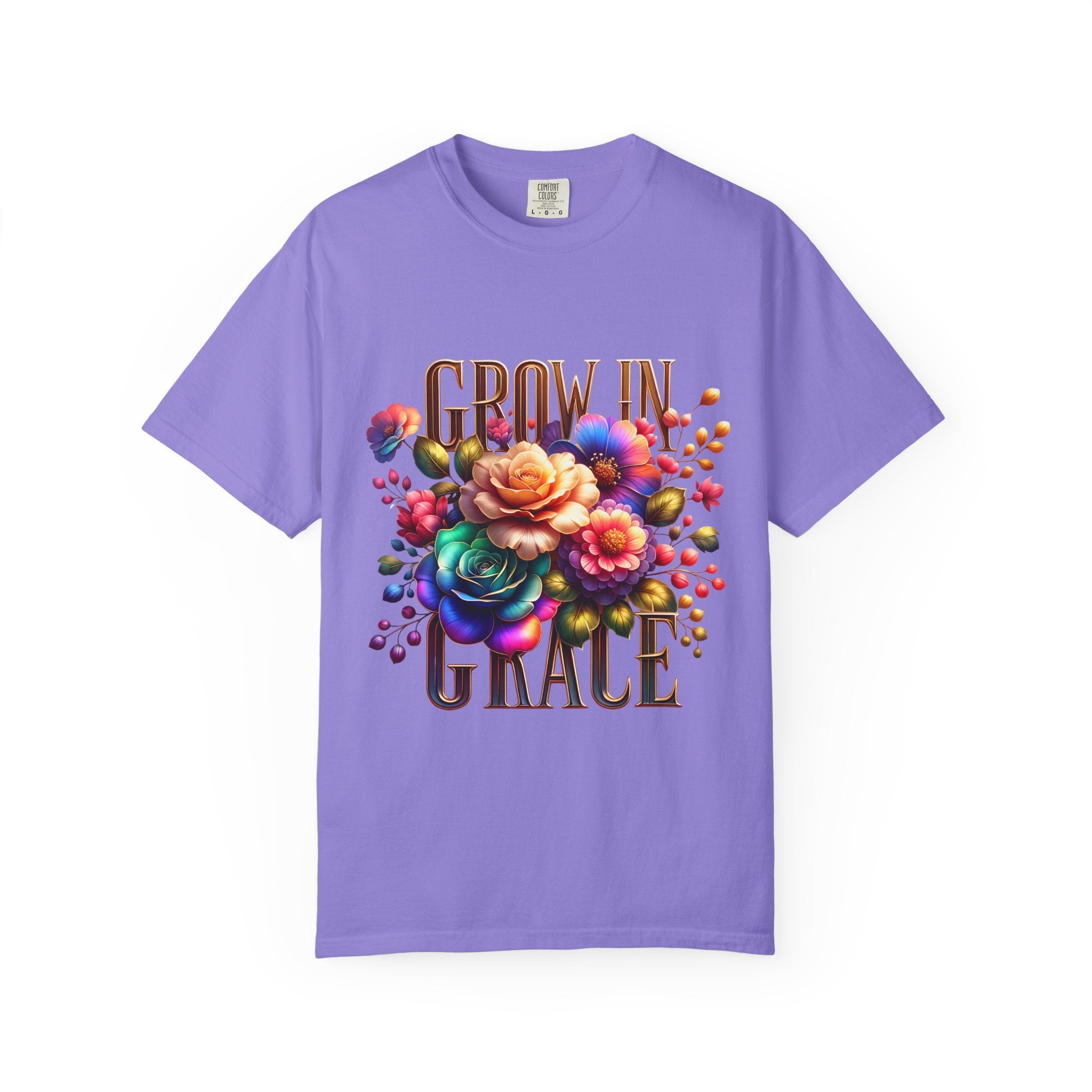 Grow in Grace Floral T-Shirt — Inspirational Floral Graphic Tee