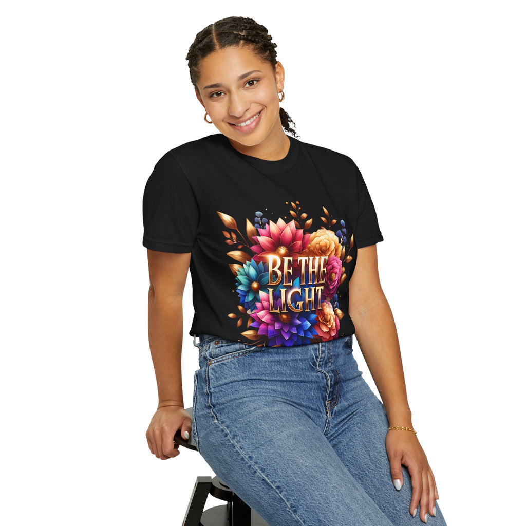 Be The Light Floral T-Shirt — Inspirational Botanical Graphic Tee