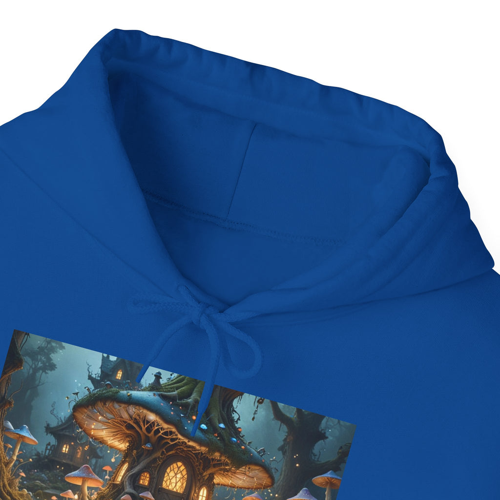 Hoodie — Enchanted Mushroom Cottage Illustration Hoodie