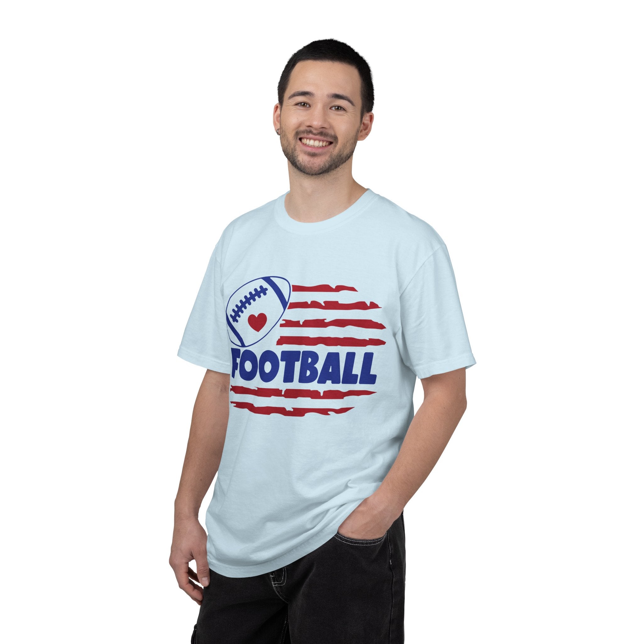 Patriotic Heart Football T-Shirt