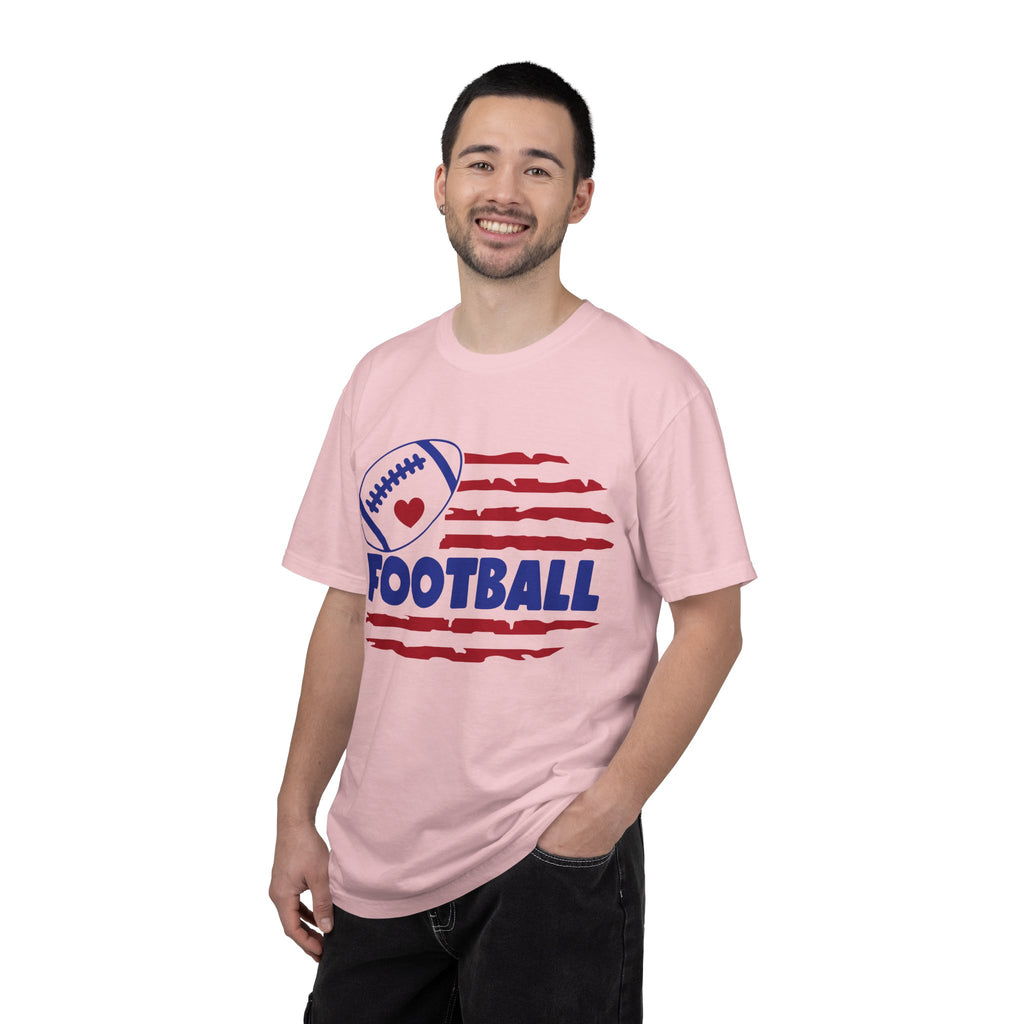 Patriotic Heart Football T-Shirt