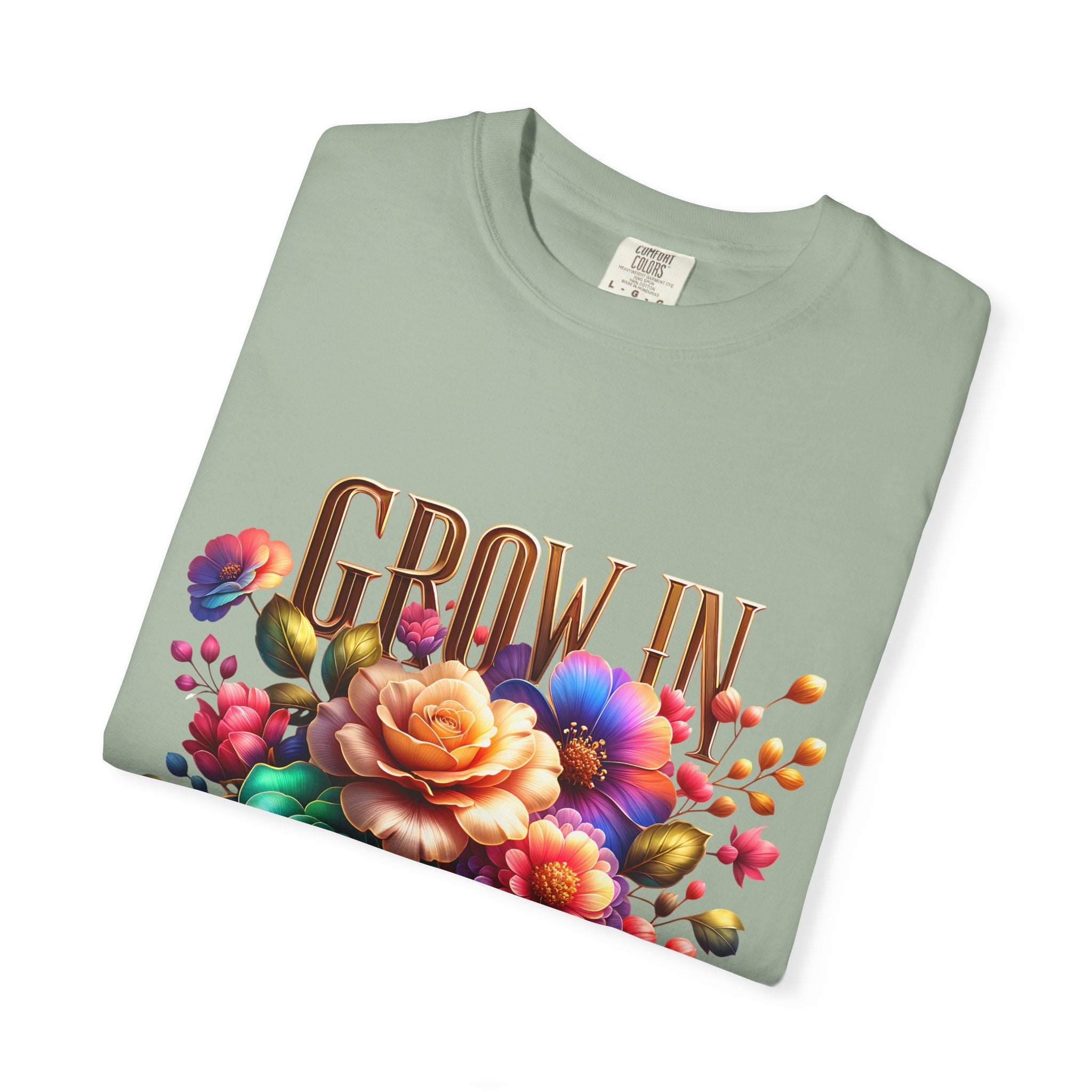 Grow in Grace Floral T-Shirt — Inspirational Floral Graphic Tee