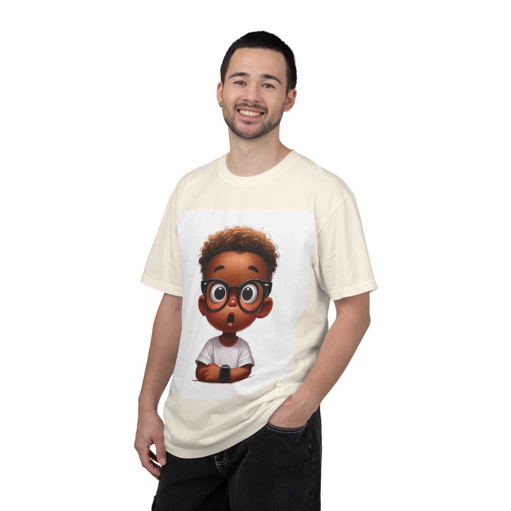 Surprised Cartoon Black Boy T-Shirt — Cute Kids Character Tee