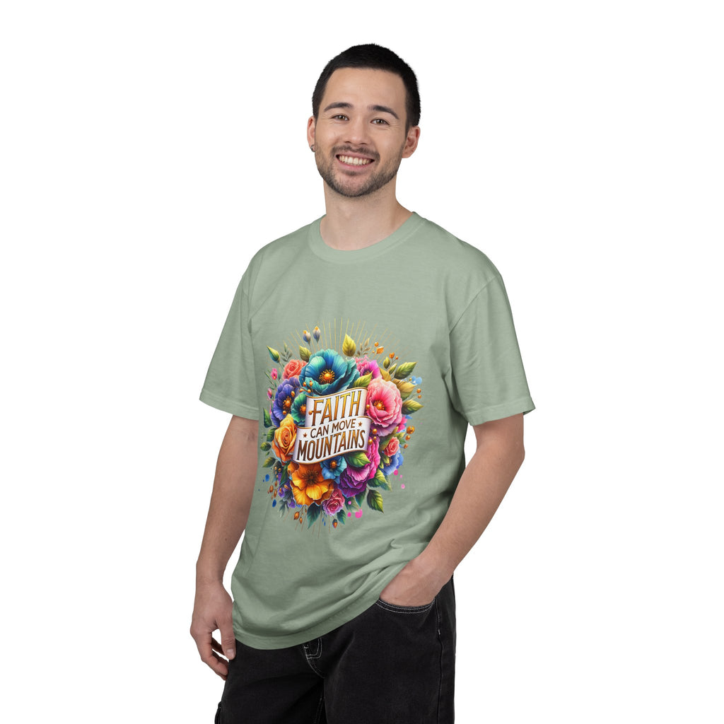 Faith Can Move Mountains Floral T‑Shirt