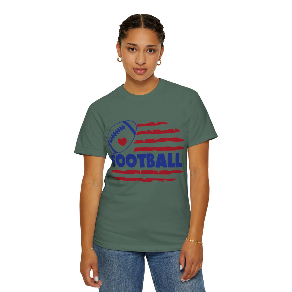 Patriotic Heart Football T-Shirt