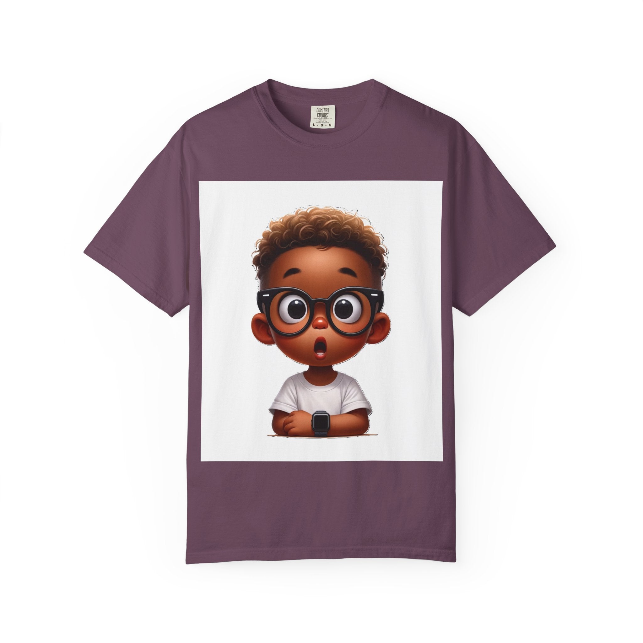 Surprised Cartoon Black Boy T-Shirt — Cute Kids Character Tee