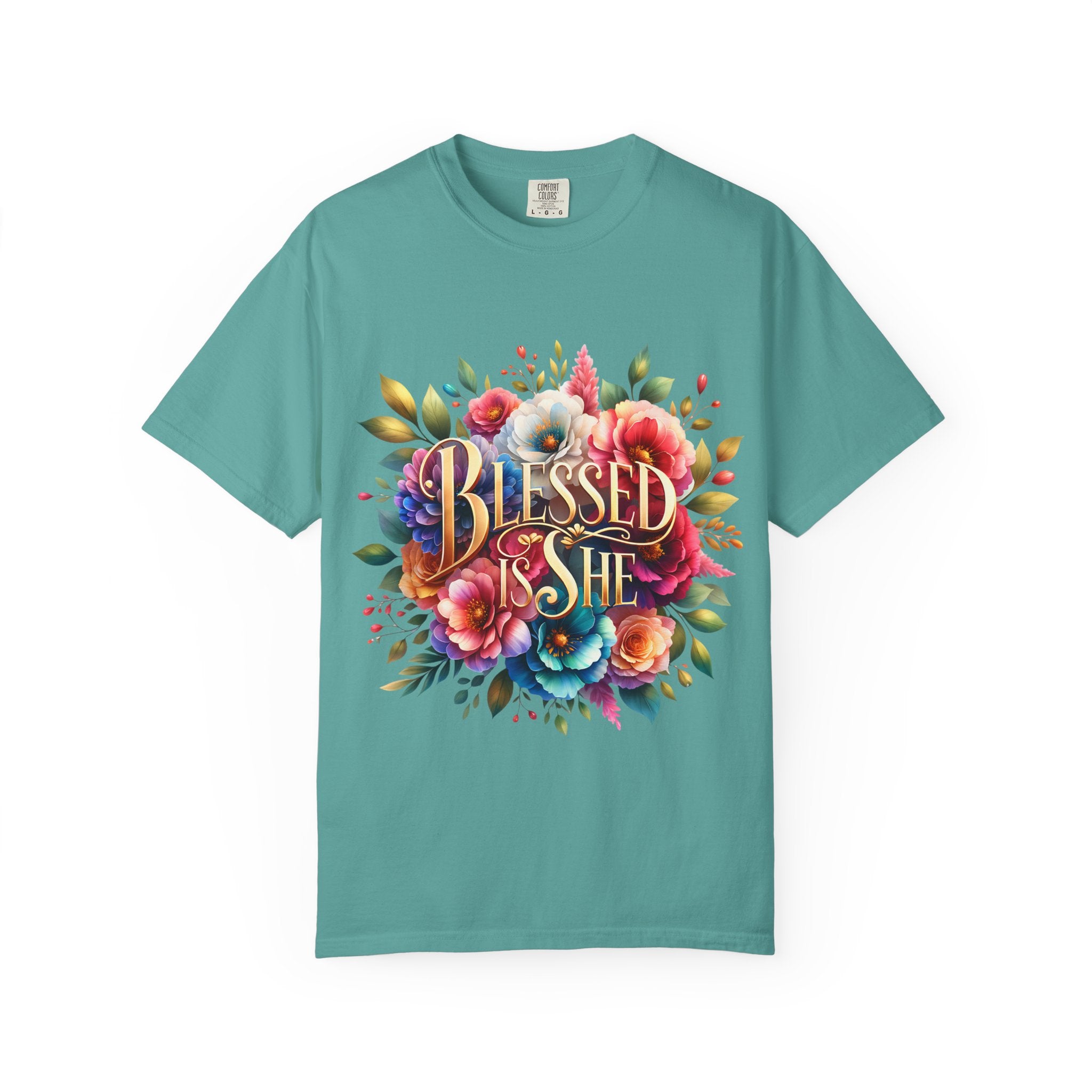 Blessed Is She Floral T-Shirt — Inspirational Christian Tee