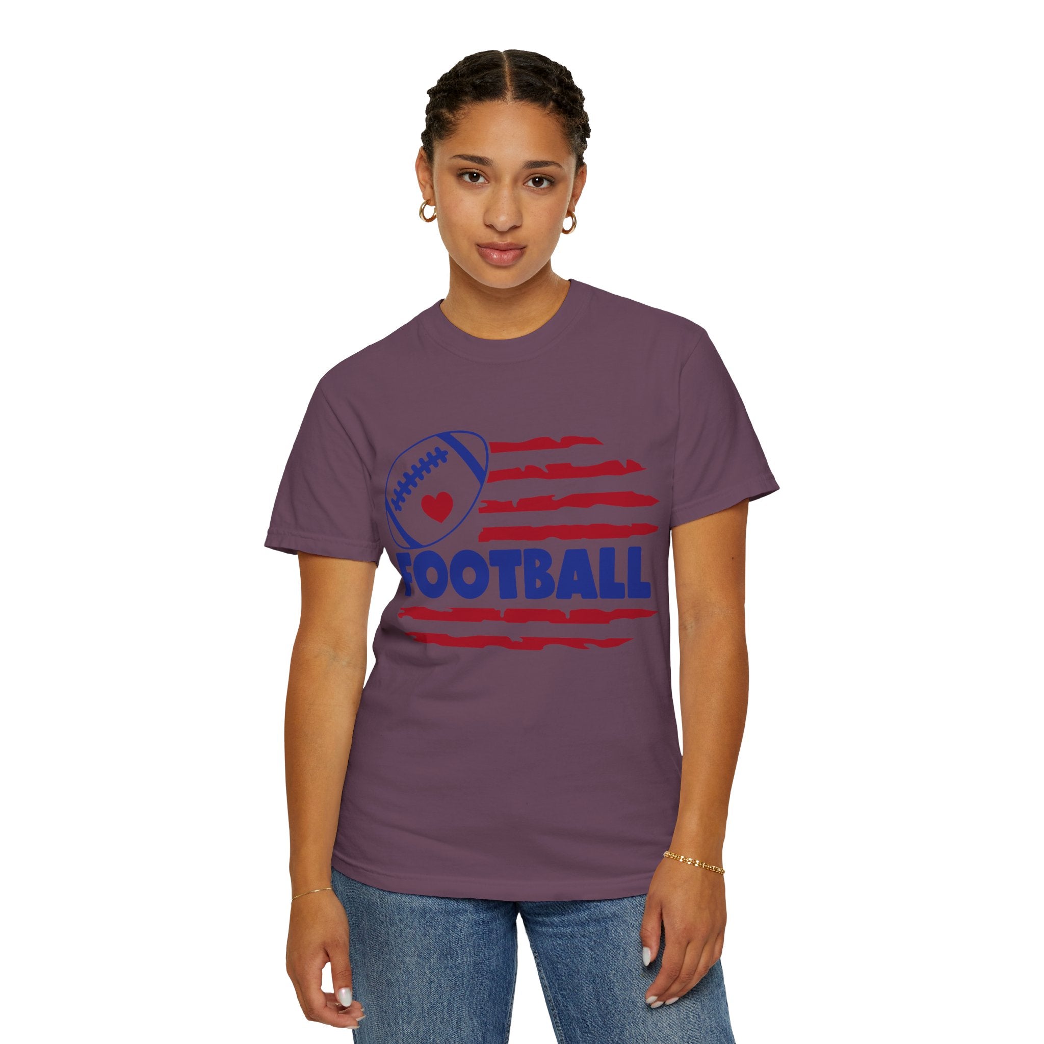 Patriotic Heart Football T-Shirt