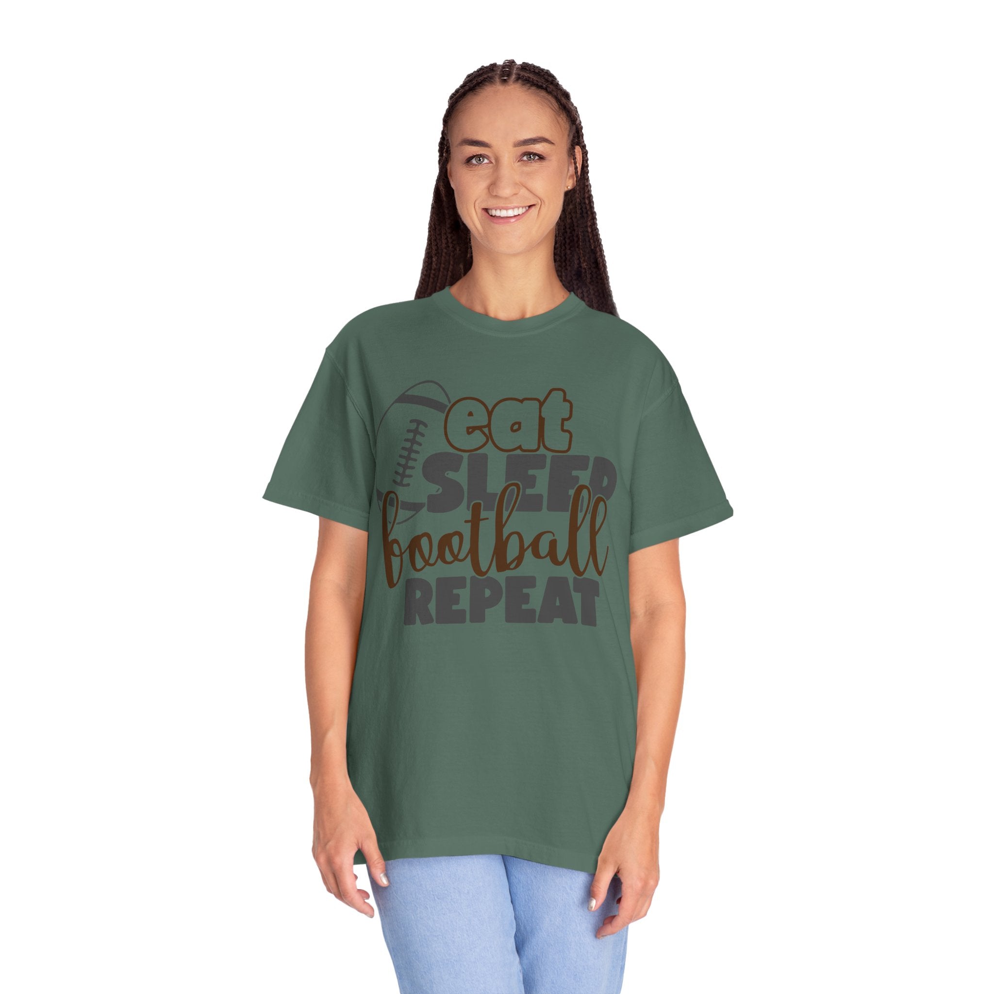 Eat Sleep Football Repeat T-Shirt — Football Fan Tee