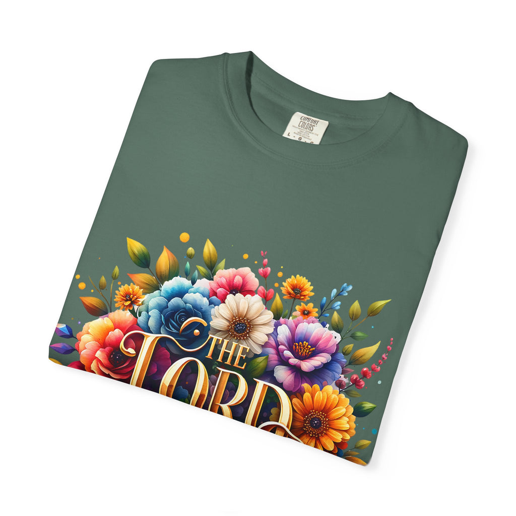 T-Shirt — "The Lord Is My Strength" Floral Christian Tee