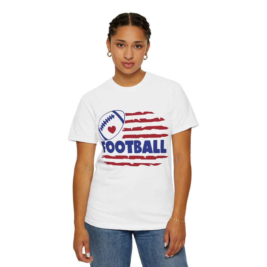 Patriotic Heart Football T-Shirt