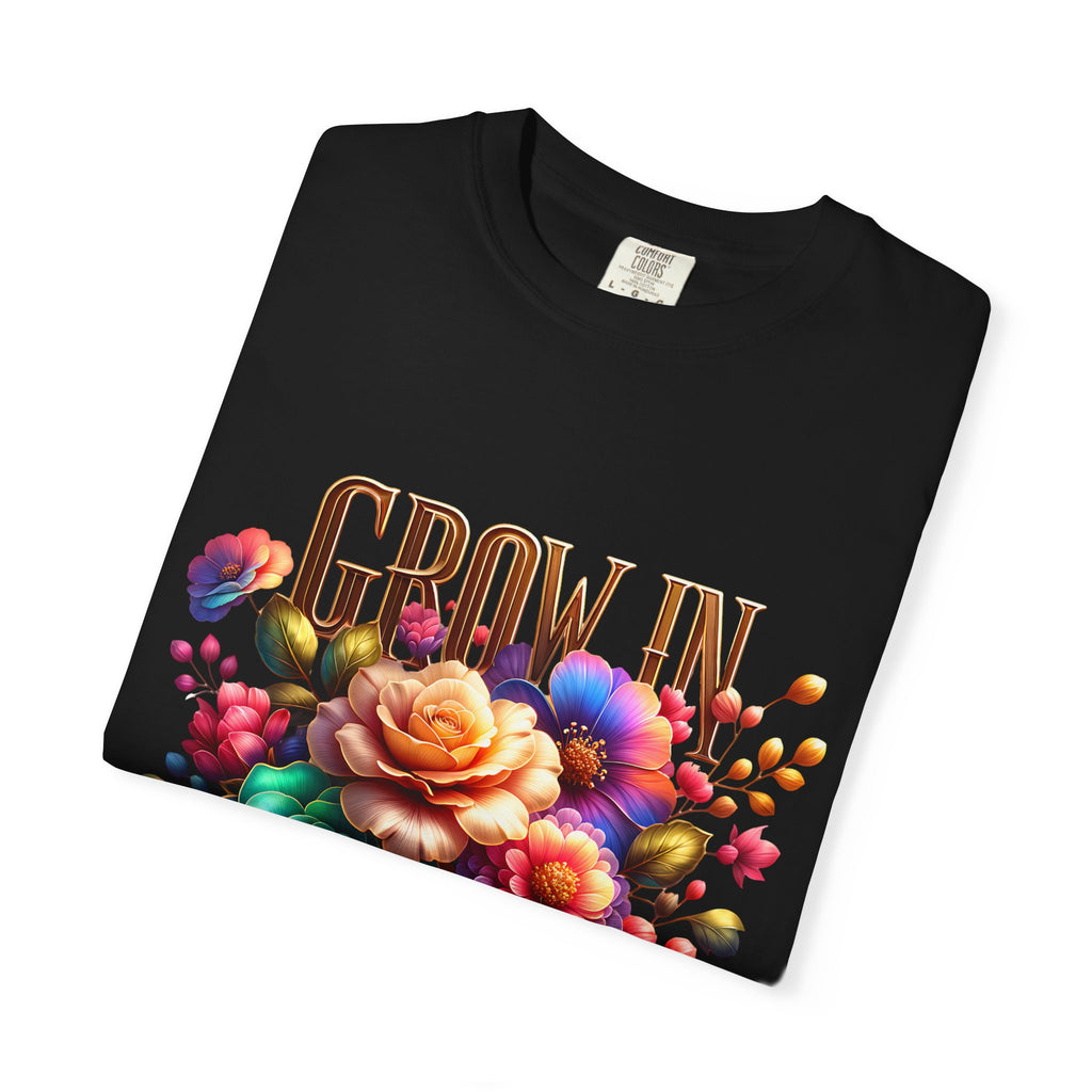 Grow in Grace Floral T-Shirt — Inspirational Floral Graphic Tee