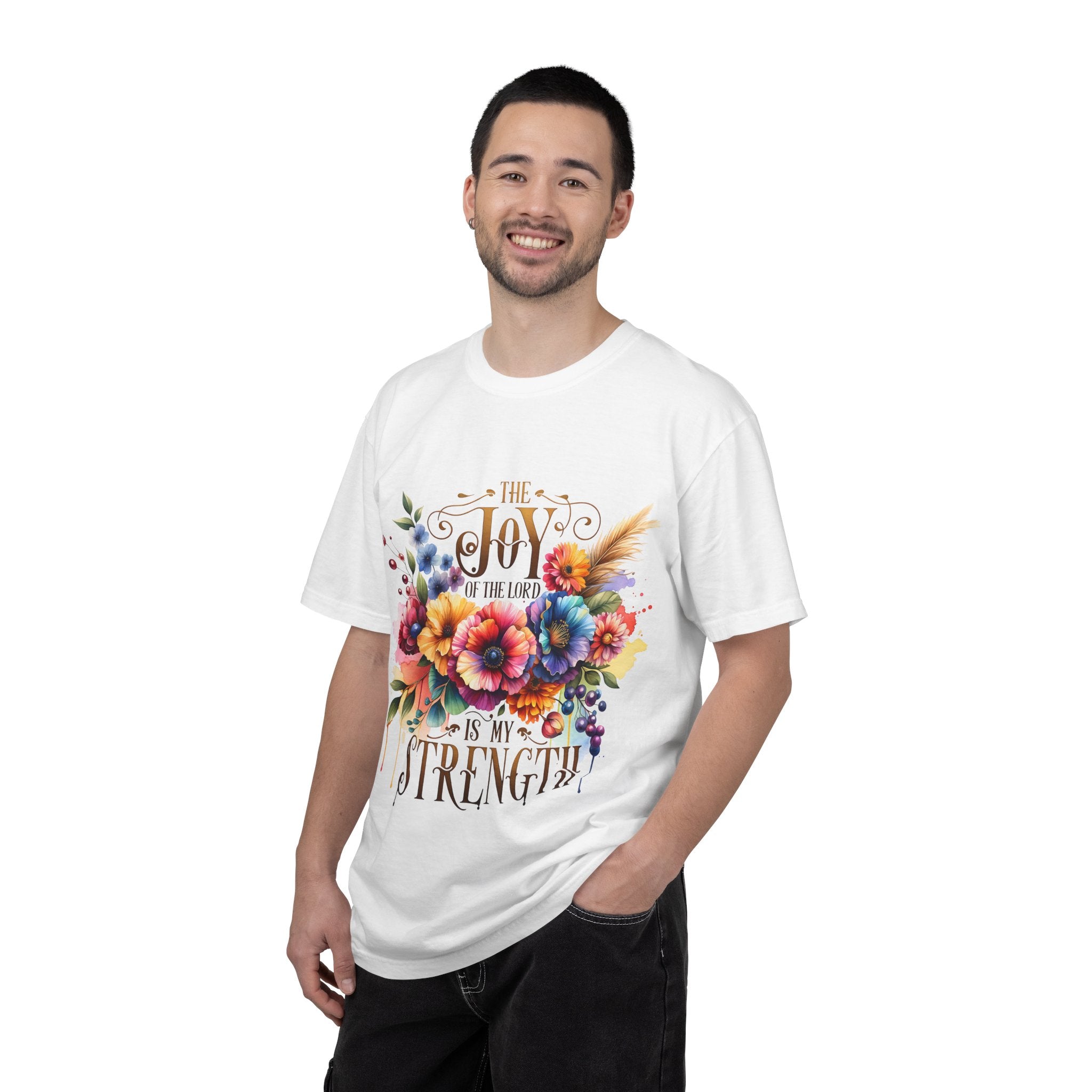 Joy in the Lord Floral T-Shirt — "The Joy of the Lord Is My Strength" Christian Tee