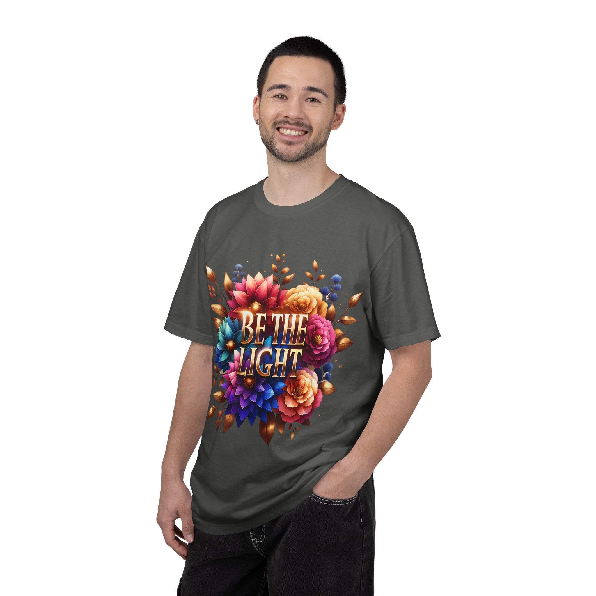 Be The Light Floral T-Shirt — Inspirational Botanical Graphic Tee