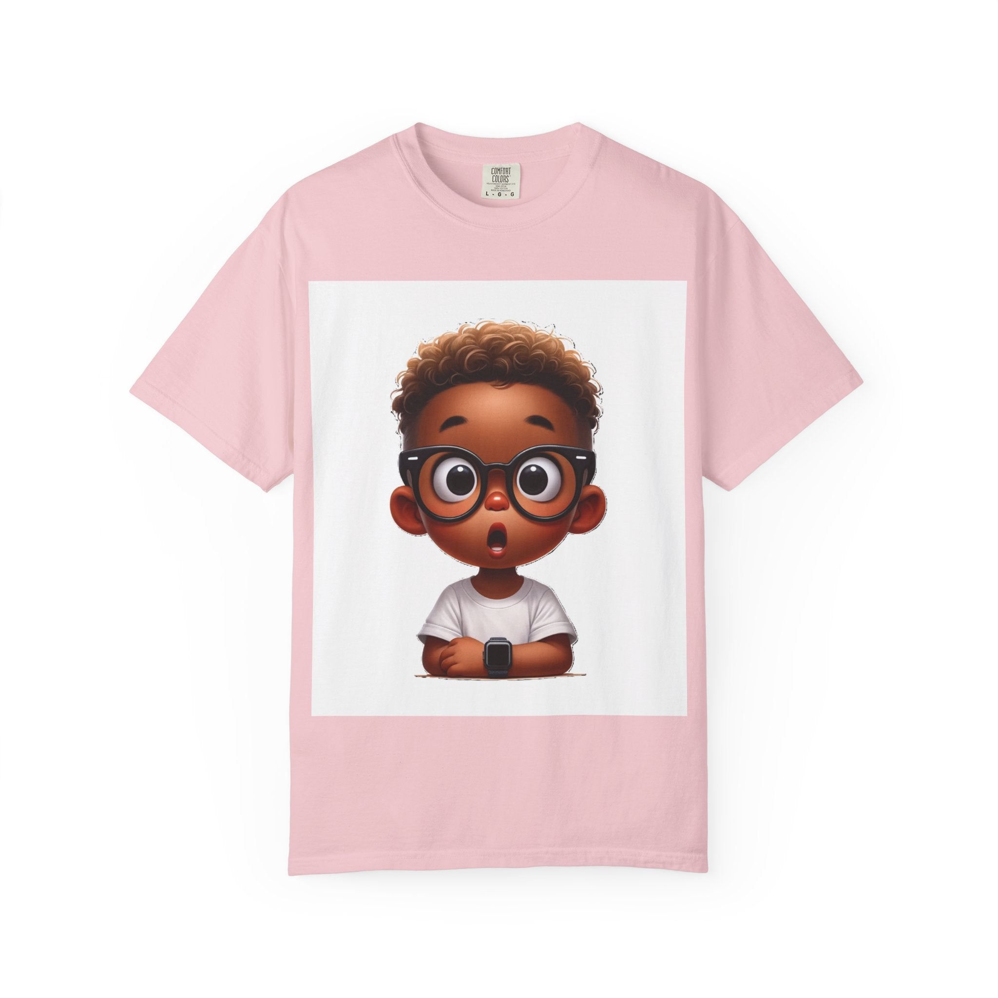 Surprised Cartoon Black Boy T-Shirt — Cute Kids Character Tee