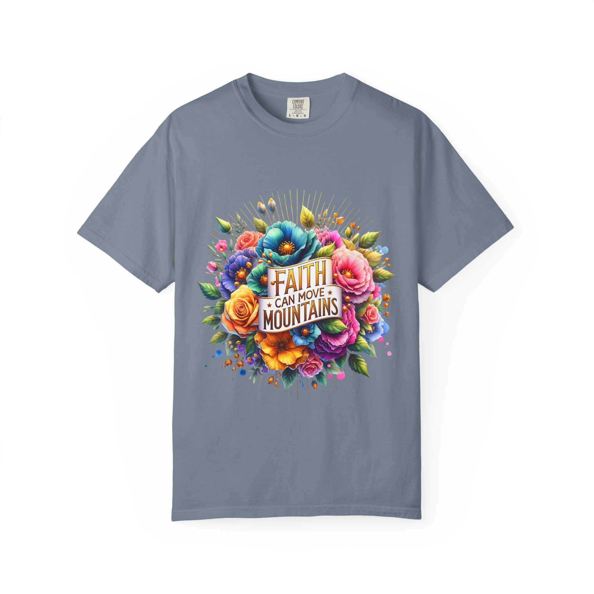 Faith Can Move Mountains Floral T‑Shirt