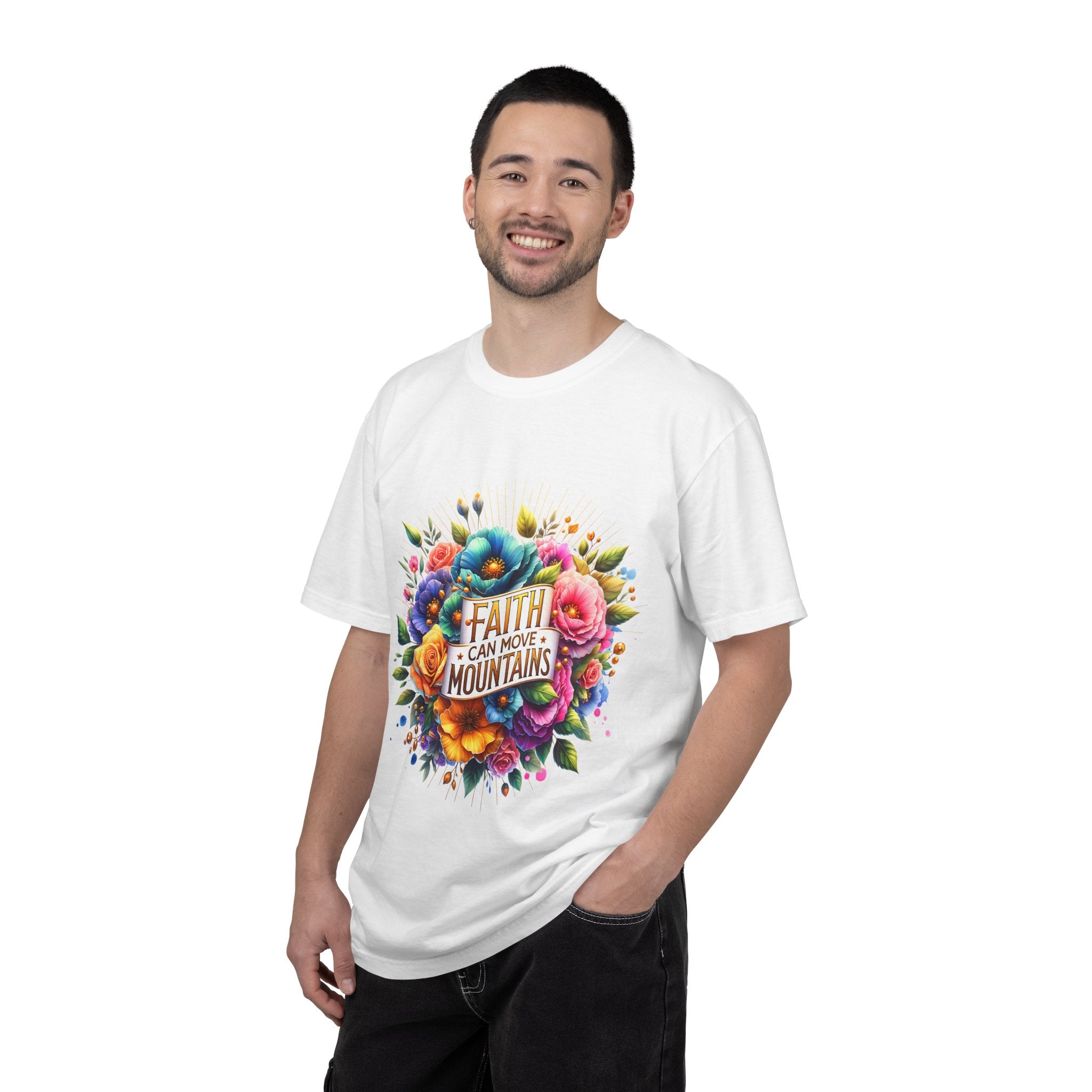 Faith Can Move Mountains Floral T‑Shirt