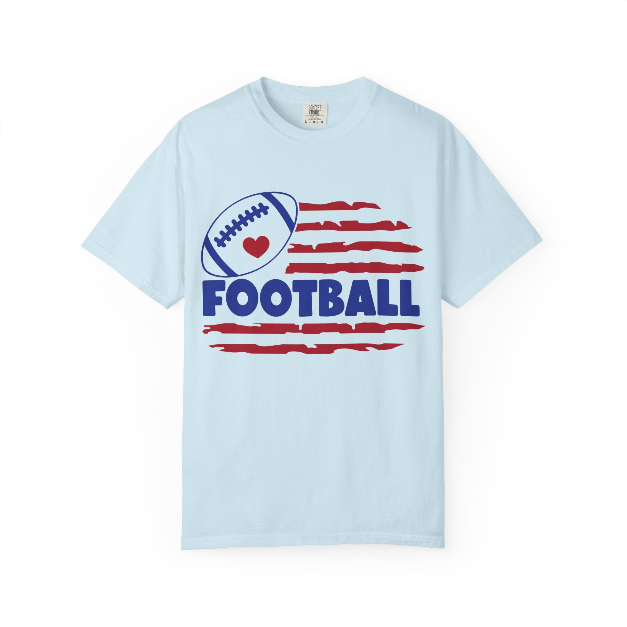 Patriotic Heart Football T-Shirt