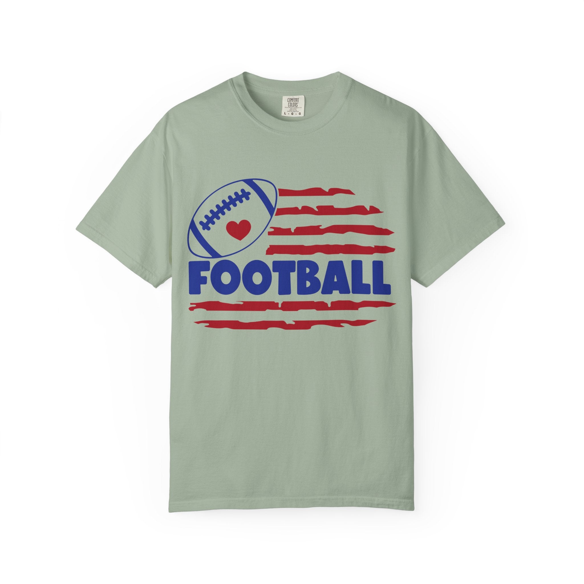 Patriotic Heart Football T-Shirt