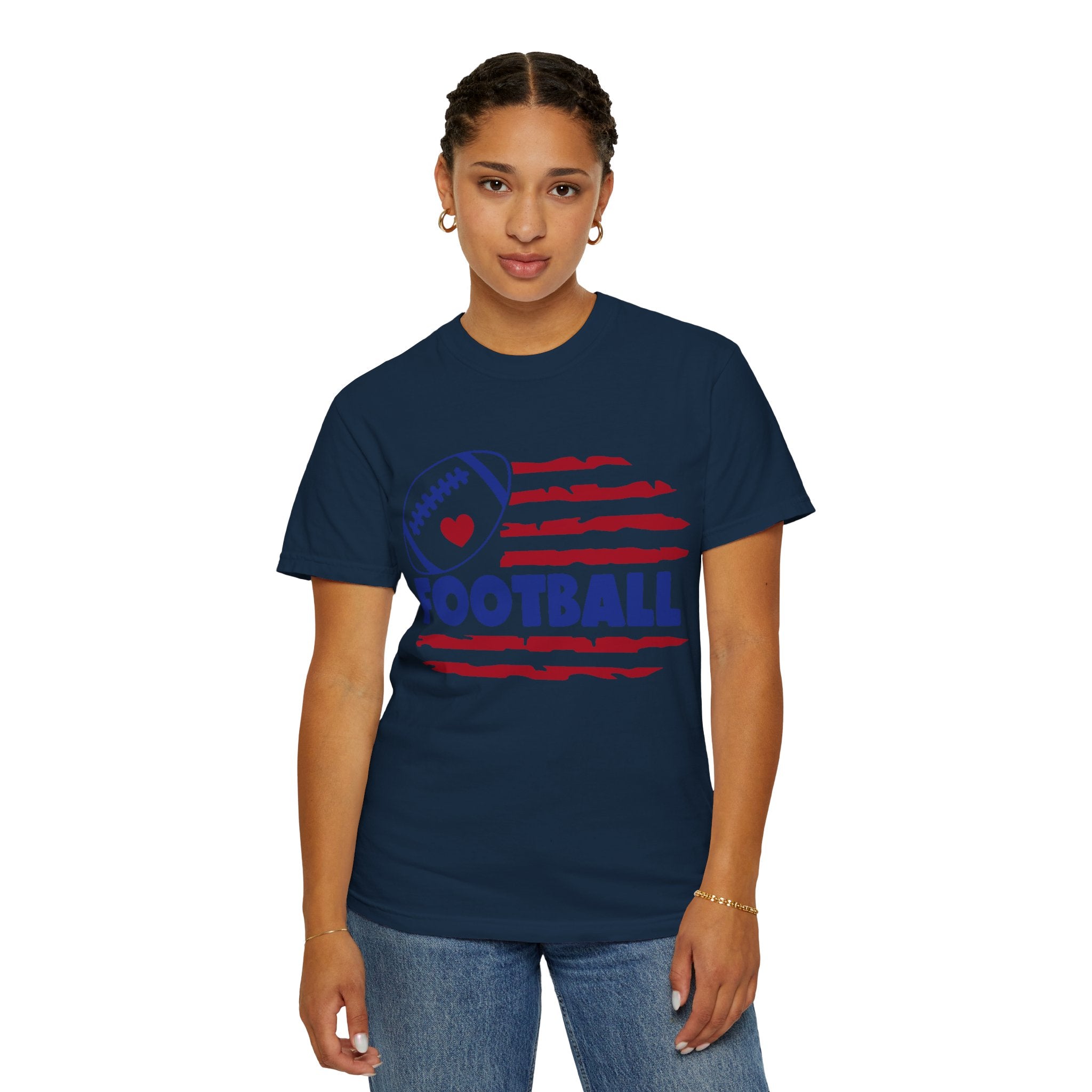 Patriotic Heart Football T-Shirt