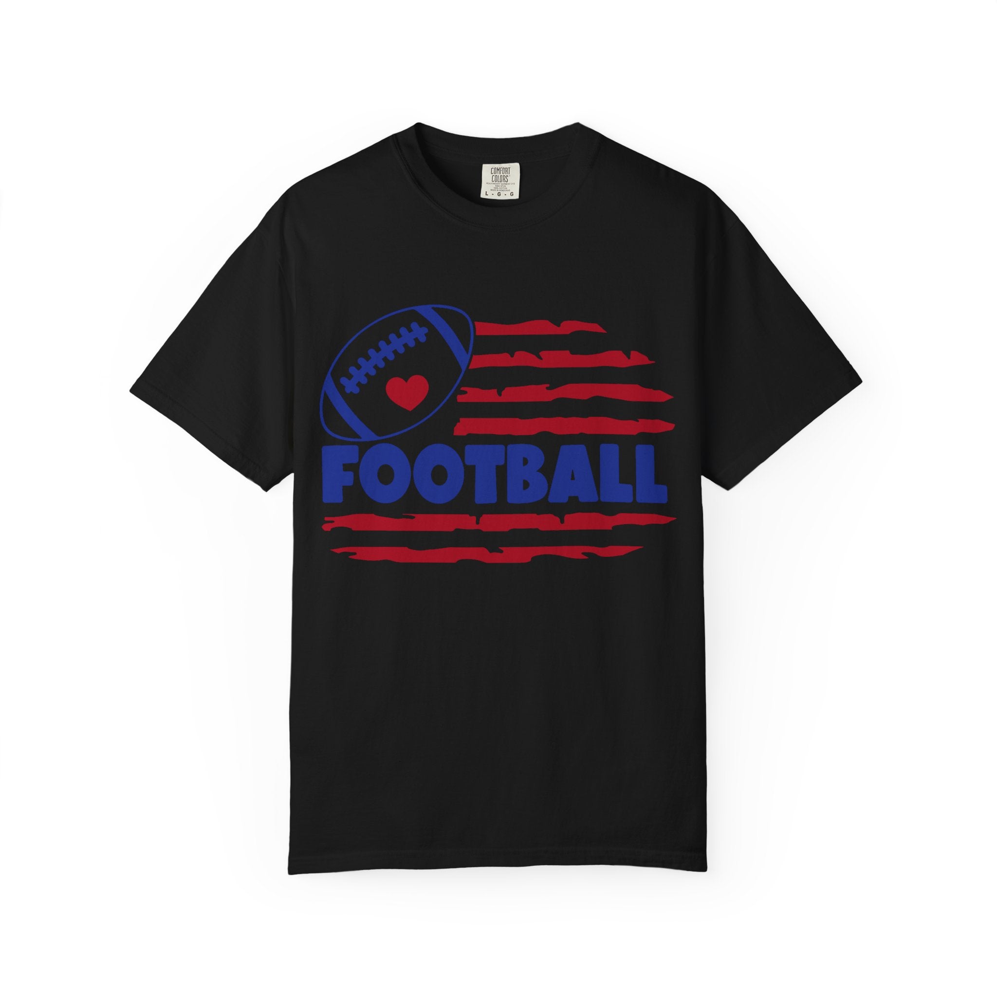 Patriotic Heart Football T-Shirt