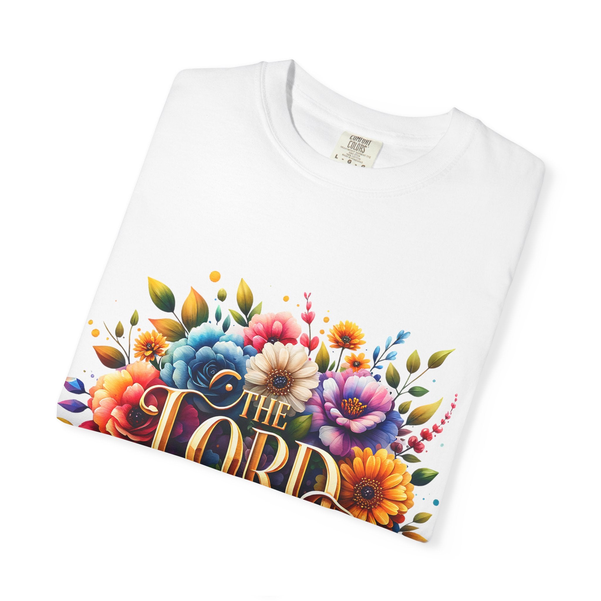 T-Shirt — "The Lord Is My Strength" Floral Christian Tee